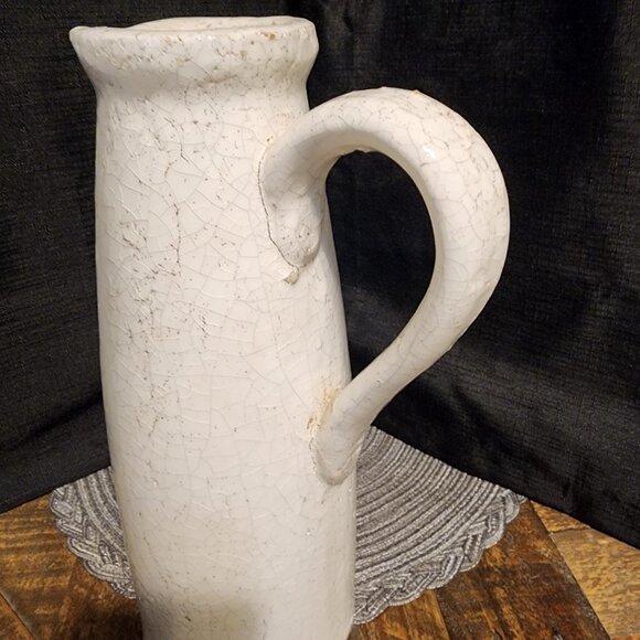 VTG Ceramic Pitcher with Cracked Glaze Finish - Picture 6 of 9